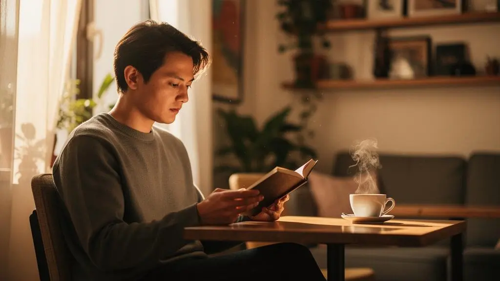 Personne absorbée dans une lecture immersive et sereine, illustrant une expérience de lecture agréable et prolongée